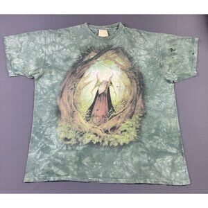Rare Vintage Y2K The Mountain Tie Dye Art Wizard Nature Magic Forest Tree 2XL